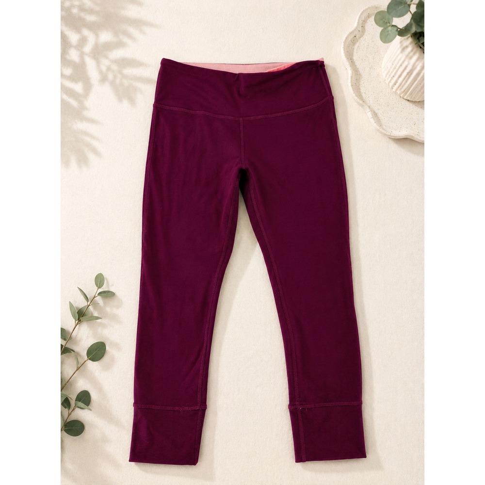 Marika Sport Pink Fuschia Purple High Waisted Cropped Leggings Small